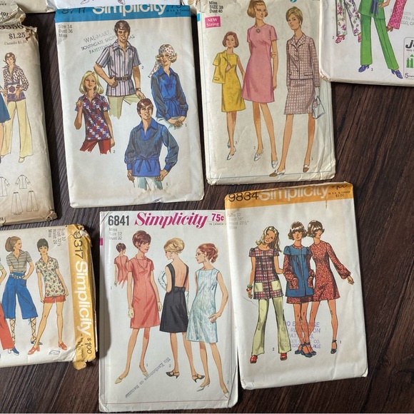 Lot of 17 Vintage sewing patterns  cut & uncut lot 60s 70s 80s hippie boho - Picture 4 of 10